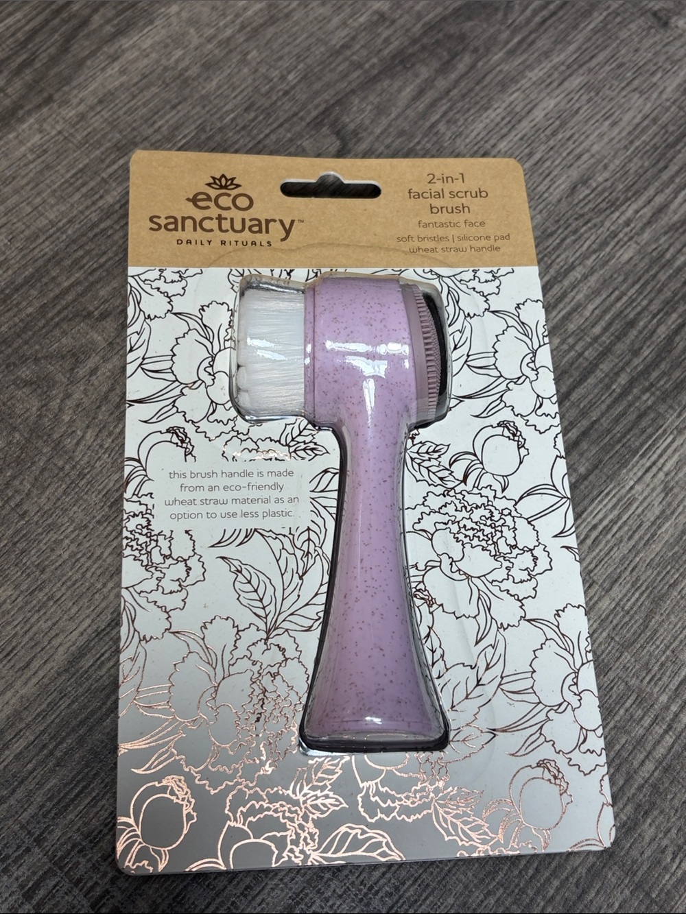 🪻5 for $35🪻Eco Sanctuary Daily Rituals 2-in-1 Purple Facial Scrub Brush